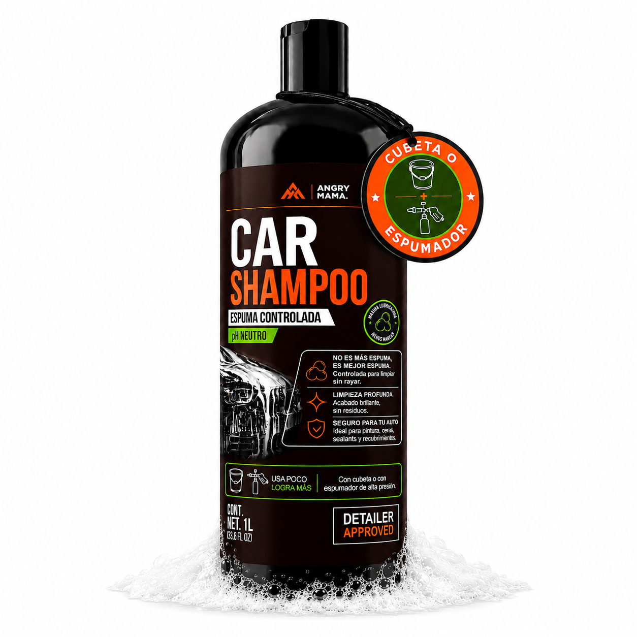 Shampoo Premium Automotriz Angry Mama 1l